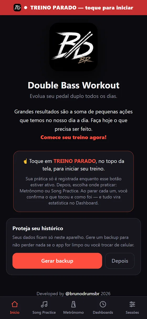 Tela inicial do app
